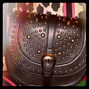 Black side bag with buckle